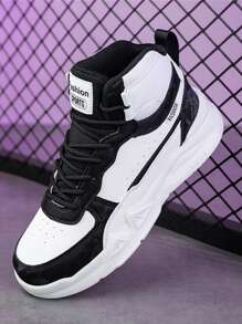 Spring/Autumn Teenagers' High-Top Sports Shoes, Fashionable And Versatile - Black and White - View 1