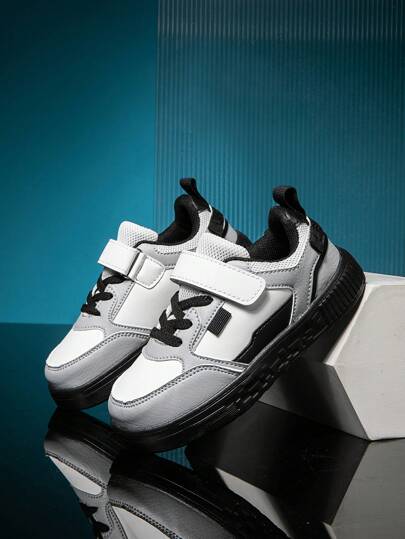 透氣網布經典休閒孩子們運動鞋,學生平底鞋