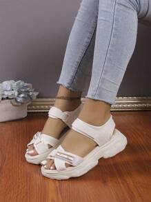 NỮ Thư Patch trang trí Dép thể thao , Màu be Dép Quai Quai Mắt Cá Chân Đối với Ngoài trời - Màu be - Xem 5