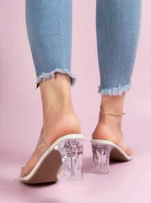 Dép Nữ Gót Pha Lê - trắng - Xem 2