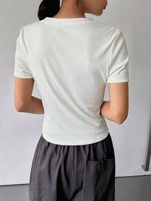 DAZY 字母圖案T恤 - 白色 - 查看 7