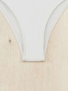 褶邊比基尼套裝 - 白色 - 查看 5