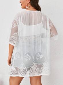 EMERY ROSE Große Größen Floral Spitzen Kimono Sommer