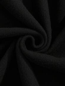 Men Letter Graphic Zip Up Drawstring Thermal Lined Hoodie - Black - View 4