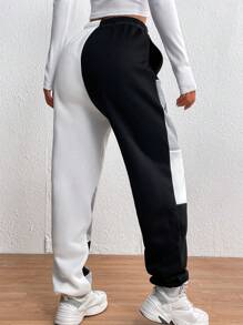 SHEIN Unity Đồ họa Chữ cái Quần thể thao - màu đen - Xem 2