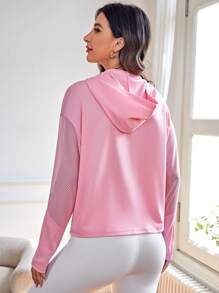 Easithlete 拉鏈開襟連帽運動夾克 - 淺粉色 - 查看 4