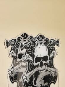 ROMWE Academia 1pc Skull Design Acrylic Pen Holder - Multicolor - View 4