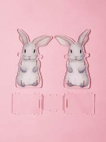 ROMWE Kawaii 1pc Rabbit Design Acrylic Pen Holder - Multicolor - View 4