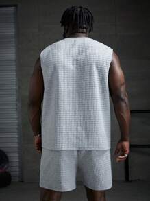 EASEVO 男士大码字母圖案背心上衣和短褲