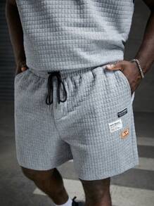 EASEVO 男士大码字母圖案背心上衣和短褲