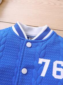 2入組/套 男童休閒素色印花長袖常規合身服裝帶帽日常穿著，秋冬 - 彩色 - 查看 5