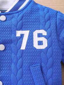 2入組/套 男童休閒素色印花長袖常規合身服裝帶帽日常穿著，秋冬 - 彩色 - 查看 7