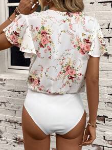 SHEIN Clasi 印花蝴蝶袖連身背心 - 彩色 - 查看 2