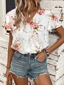 SHEIN Clasi 印花蝴蝶袖連身背心 - 彩色 - 查看 3