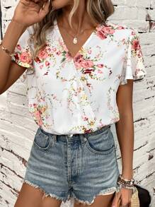 SHEIN Clasi 印花蝴蝶袖連身背心 - 彩色 - 查看 6