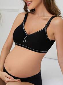 Moonlight & Mama Maternity Contrast Trim Nursing Bra