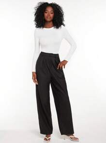 SHEIN Essnce Solid Tee Bodysuit - White - View 4