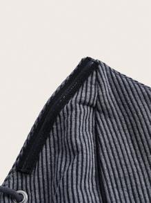 SHEIN X Doris Jocelyn SHEIN ICON 前繫帶抹胸上衣 - 灰色 - 查看 8