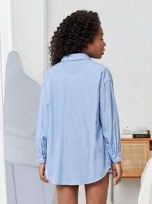 SHEIN Adolescent Fille 1 pièce Chemise À Rayures Épaule tombante