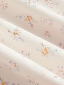 SHEIN MOD 波西米亞揉皺 前短後長 打褶小碎花女士連衣裙