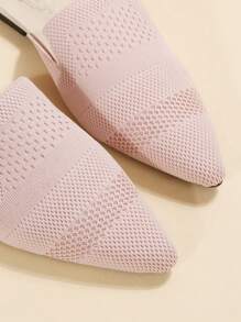 Ladies' Fashionable Mules Shoes, Pointed Toe & Flat Heels, Minimalist Style - Baby Pink - View 7