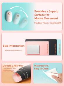 JMMO Gaming Desk Mouse Pad,Ultra Smooth Surface,Waterproof Top & Anti-Slip Rubber Bottom For Gamer,Office,Home (600x350mm) - Blue - View 4