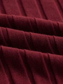 SHEIN BASICS Solid Ribbed Knit Bodycon Skirt