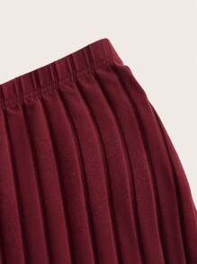 SHEIN BASICS Solid Ribbed Knit Bodycon Skirt