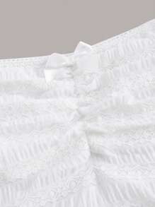SHEIN EZwear Top bandeau unicolor pecho con fruncido - Blanco - Ver 3