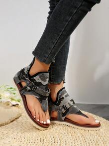 Dép quai hậu đế bằng tua rua đính đinh tán khóa kéo phía sau dành cho nữ mùa hè - xanh quân đội - Xem 1