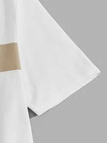 EASEVO Men Letter Graphic Colourblock Tee - White - View 3