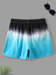 Surfspeed Men Ombre Drawstring Waist Swim Trunks - Multicolor - View 2