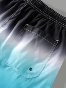 Surfspeed Men Ombre Drawstring Waist Swim Trunks - Multicolor - View 3