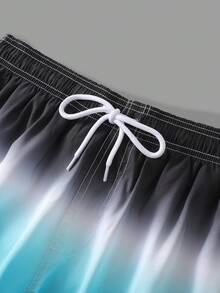Surfspeed Men Ombre Drawstring Waist Swim Trunks - Multicolor - View 4