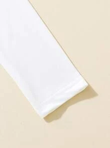 SHEIN Tween Girl Striped Print Belted Peplum Top & Trousers - Baby Blue - View 6