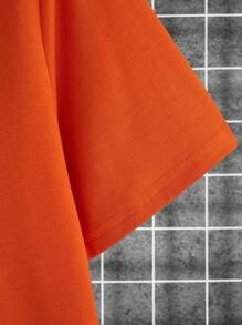 Manfinity Homme Men Letter Graphic Tee - Orange - View 6