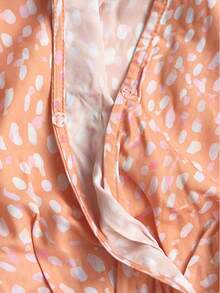 Acelitt Allover Print Flounce Sleeve Romper - Orange - View 7