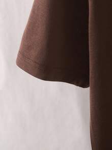 SHEIN Unity Mountain And Letter Graphic Tee - Coffee Brown - View 4