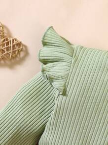 女嬰貼花荷葉邊連身背心