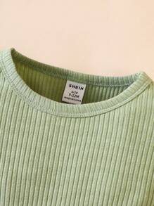 女嬰貼花荷葉邊連身背心