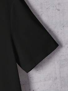 GENTILAND Hombres Camiseta con estampado tropical - Negro - Ver 4