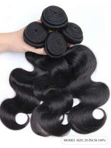 4pcs Long Body wave Bundles With 13*4 Lace Frontal Natural Black Virgin Human Hair Extensions