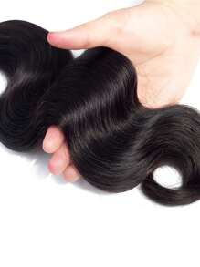 4pcs Long Body wave Bundles With 13*4 Lace Frontal Natural Black Virgin Human Hair Extensions