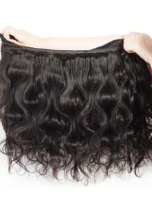 4pcs Long Body wave Bundles With 13*4 Lace Frontal Natural Black Virgin Human Hair Extensions