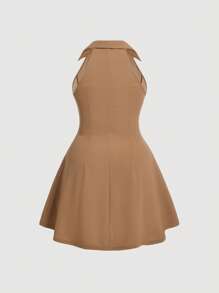 SHEIN MOD Talla grande Vestido unicolor de cuello halter