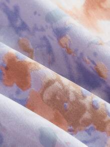 SHEIN MOD 大碼印花胸部褶皺吊帶洋裝 - 彩色 - 查看 3