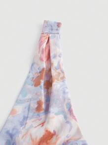 SHEIN MOD 大碼印花胸部褶皺吊帶洋裝 - 彩色 - 查看 4