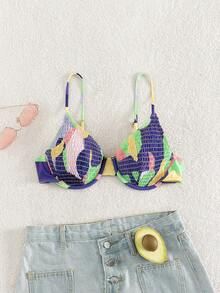 SHEIN Swim In Toàn bộ Đập Vòng thép Áo bikini - Nhiều màu - Xem 4