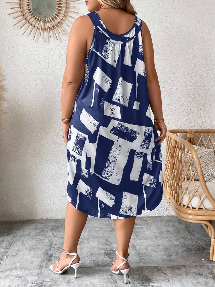 Plus Allover Print Tank Dress