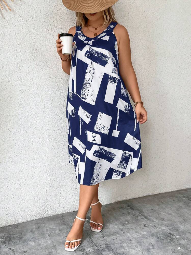 Plus Allover Print Tank Dress